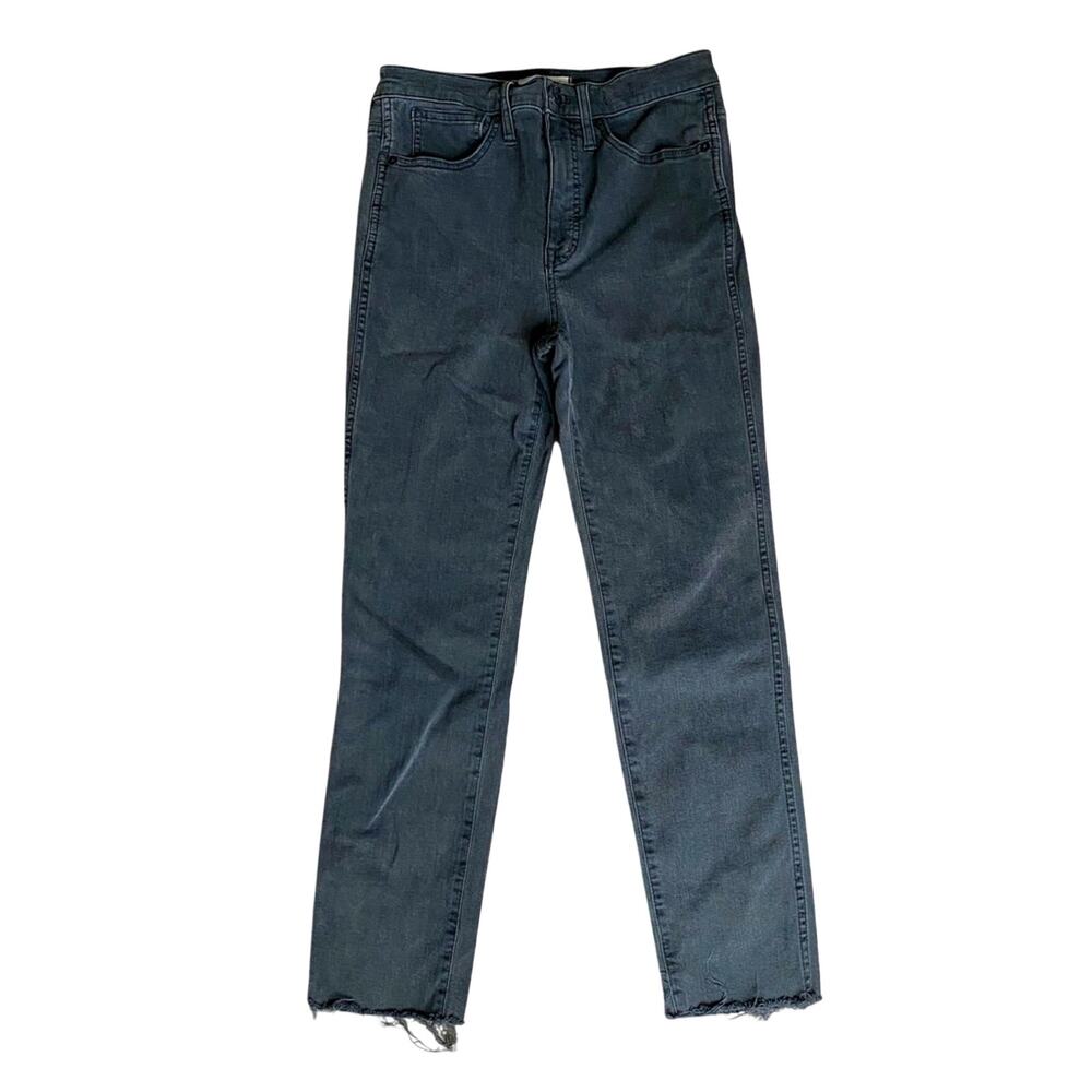 Madewell Preppy Chic Cotton Blend Stovepipe Raw Hem High Rise Skinny Jeans